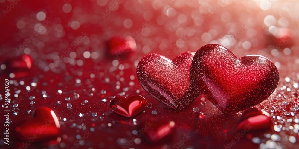 Red Hearts on Surface Red Hearts on Surface