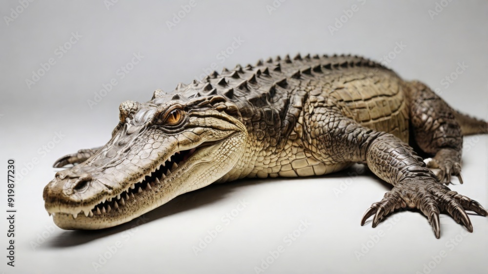Naklejka premium crocodile on a white background