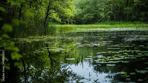An idyllic image of nature, showcasing the beauty of the Masurian landscapes