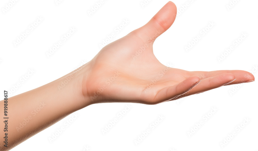 An open hand reaching out, inviting and welcoming gesture on a neutral background. An open hand reaching out, inviting and welcoming gesture on a neutral background.