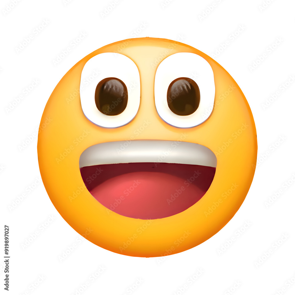 Fototapeta premium Grinning Face with Big Eyes