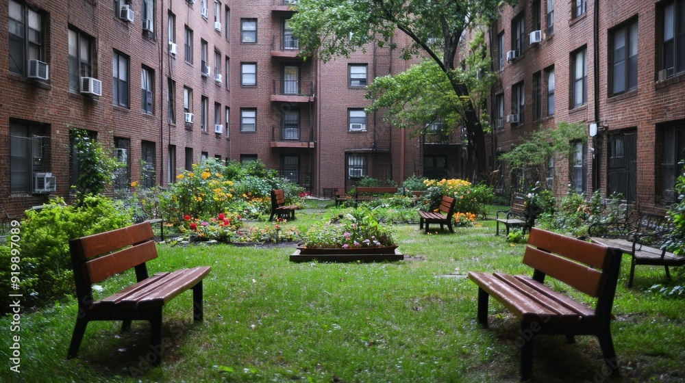 Green Courtyard in the City Green Courtyard in the City