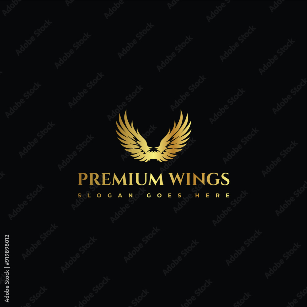Fototapeta premium Premium Luxury Wings Logo Design