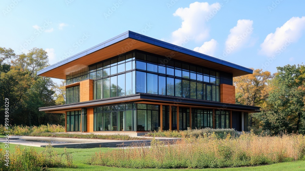 Modern Glass House Surrounded by Nature Modern Glass House Surrounded by Nature