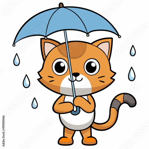 cat with umbrella