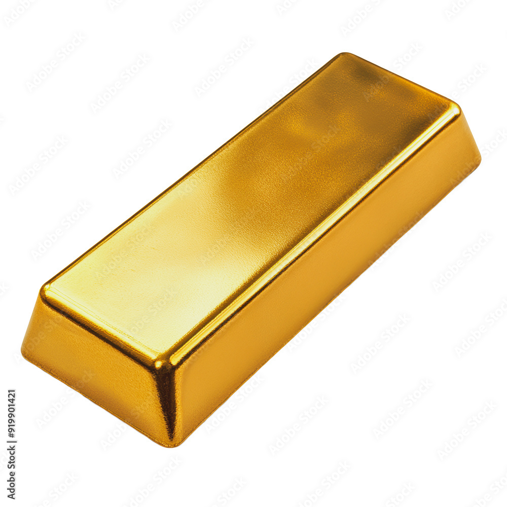 PNG Golden bullion bar on a white background PNG Golden bullion bar on a white background