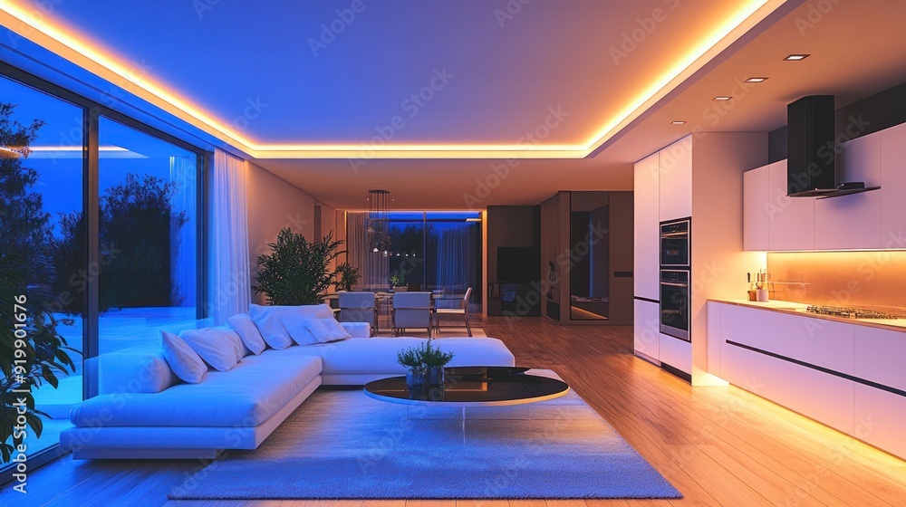 Modern Living Room Interior Design with LED Lighting Modern Living Room Interior Design with LED Lighting