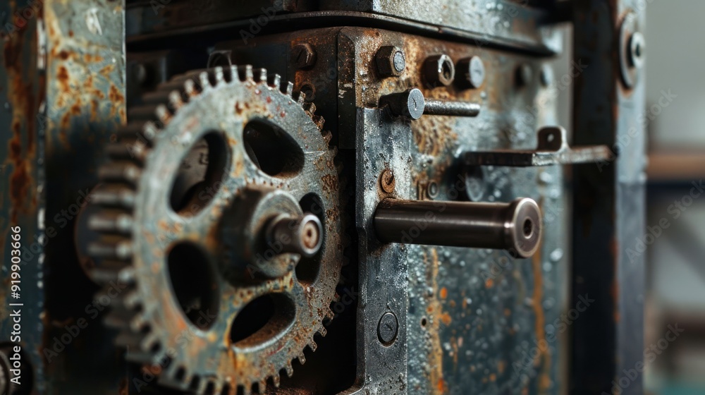Rusty Gears: Industrial Machinery Close-Up Rusty Gears: Industrial Machinery Close-Up