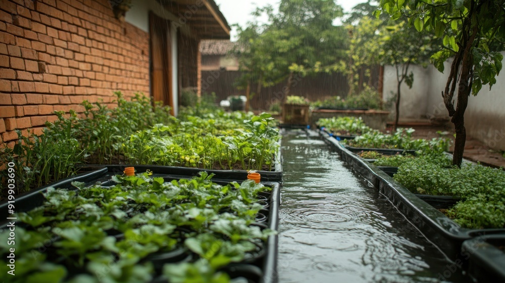 Hydroponic Garden in the Rain Hydroponic Garden in the Rain