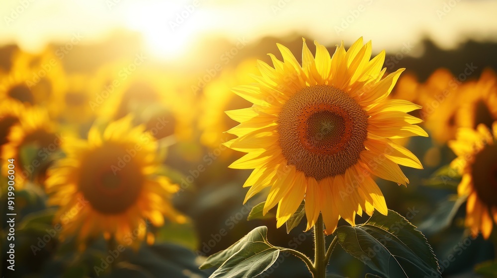Obraz premium Sunlit Sunflower Field