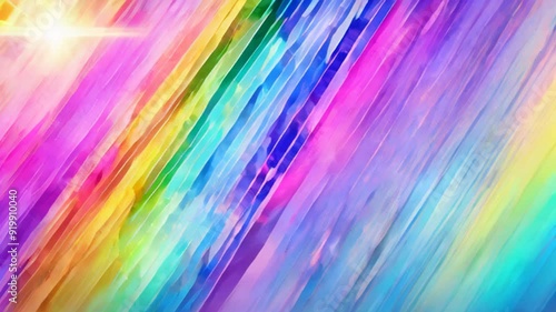 The image showcases a cascading wave of rainbow colors, smoothly transitioning from blue to pink and orange, evoking a sense of motion and fluidity