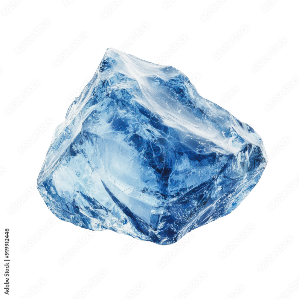 PNG Blue crystal rock displayed on white background PNG Blue crystal rock displayed on white background