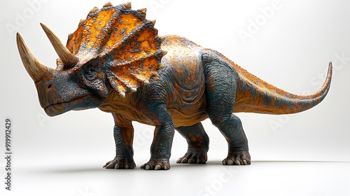 Full-Body Side Profile of a Triceratops