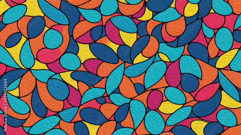Oil painting. Abstract spots. Pattern for printing on wall decorations, fabrics, and for use in graphics. Generated by Ai