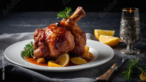 Berliner Eisbein pork knuckle, traditional food, Germany photo