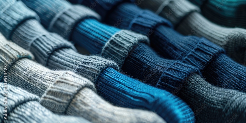 A close-up view of a bunch of colorful socks, ideal for use in fashion or lifestyle compositions A close-up view of a bunch of colorful socks, ideal for use in fashion or lifestyle compositions