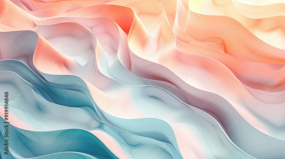 Obraz premium Abstract Wavy Pattern in Pastel Colors