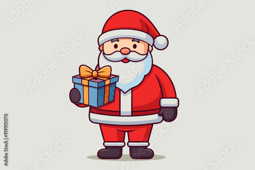 Santa Claus Vector Illustration - Clean SVG Design for Cricut & Silhouette, Vector Clipart, T-Shirt Graphics