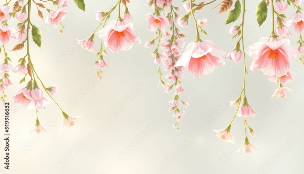 Fototapeta premium Pink Flowers Blooming.