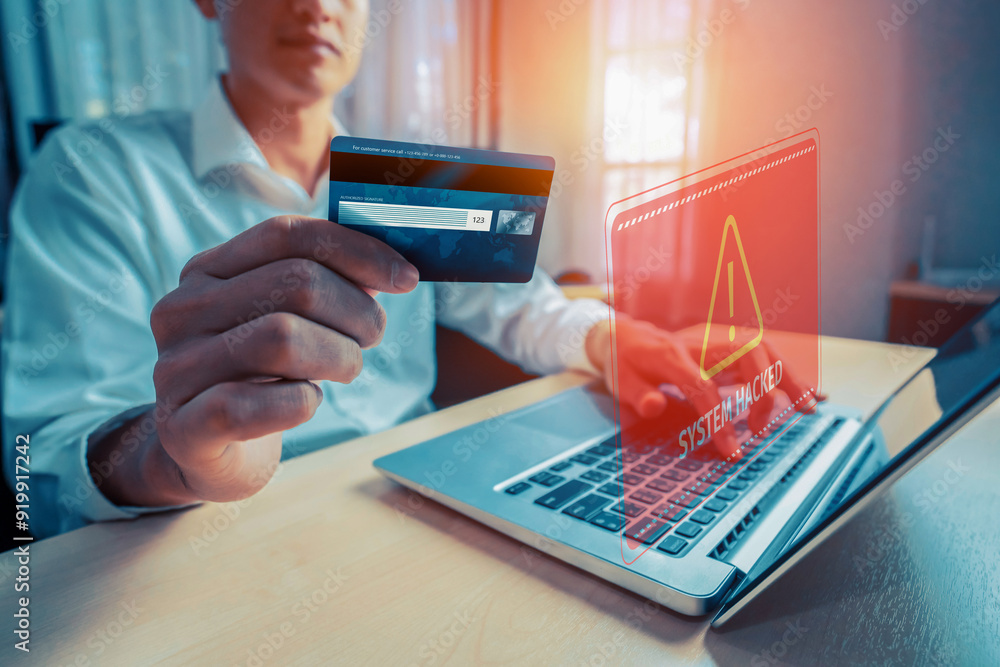 Photo inspiration: Gallery Detail: Customer Watching Hologram Interface Warn Danger Of Credit Card Hacked