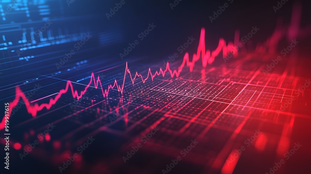 Digital heart rate monitor with dynamic red waveform on screen Digital heart rate monitor with dynamic red waveform on screen