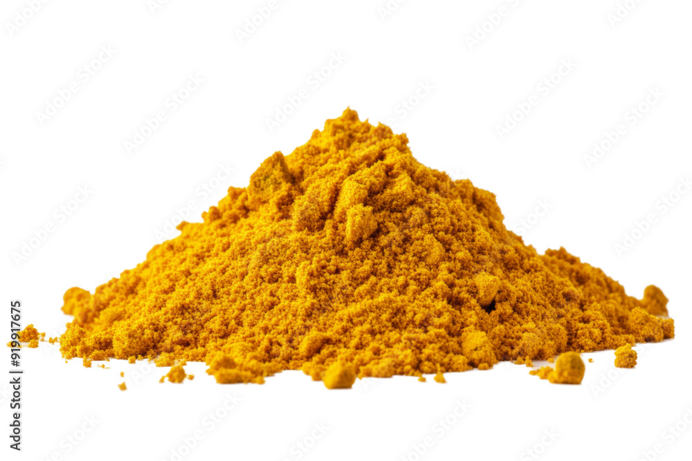 of pile powder tumerica separated from white and transparent background of pile powder tumerica separated from white and transparent background
