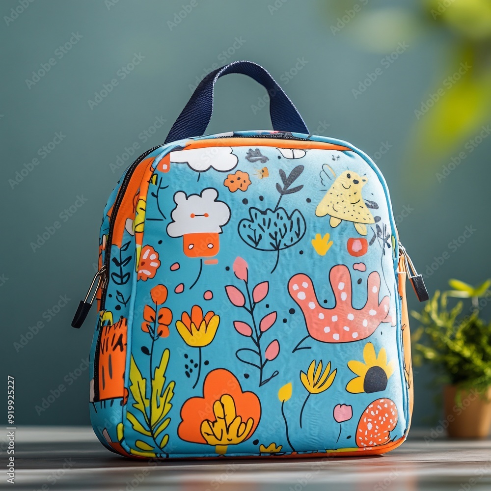 children's school backpack with a cartoon pattern children's school backpack with a cartoon pattern