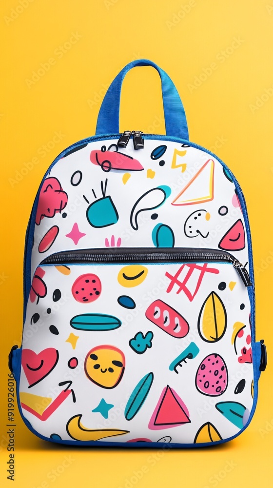 children's school backpack with a cartoon pattern children's school backpack with a cartoon pattern