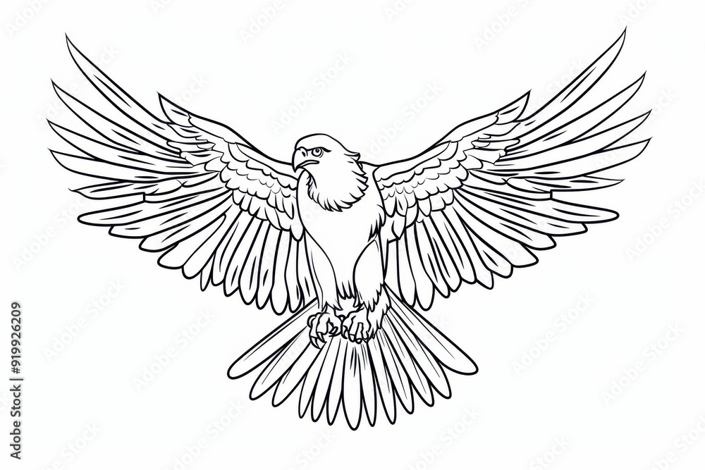 Obraz premium Majestic outline of an eagle symbolizing freedom soaring in the sky