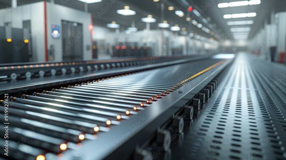 Paint a scene of readiness with a 3D rendering of the scanner machine, illustrating the empty conveyor belt as a Paint a scene of readiness with a 3D rendering of the scanner machine, illustrating the empty conveyor belt as a