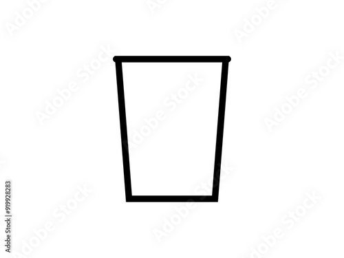 フラットな紙コップアイコン：黒線