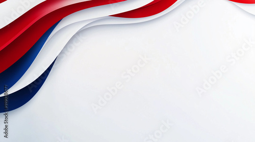 Red white blue patriotic paper cutout overlay slide presentation with room for copy text wallpaper