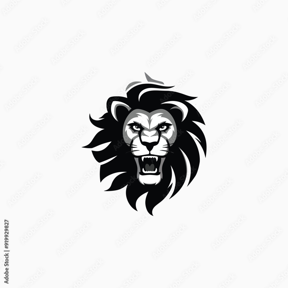 Fototapeta premium Lion head logo animal vector template illustration