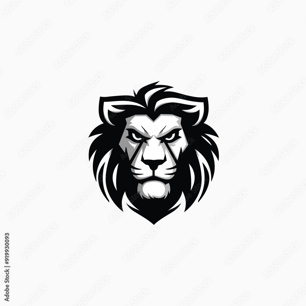 Obraz premium Lion head logo animal vector template illustration