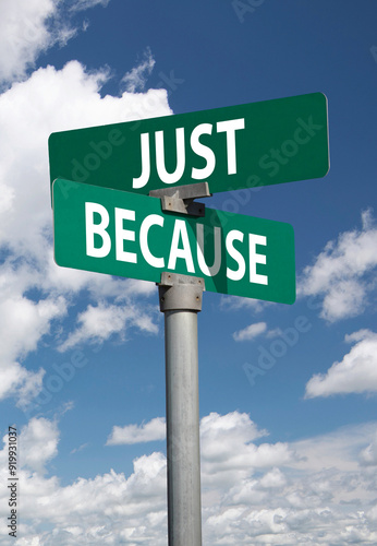 just because sign