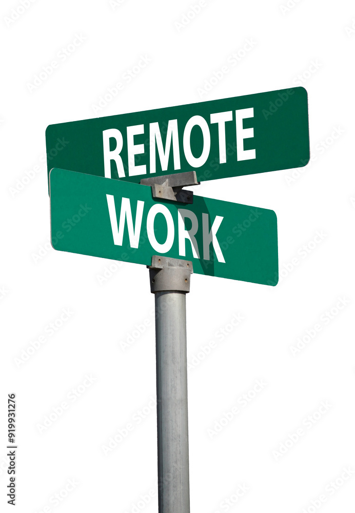Obraz premium remote work sign