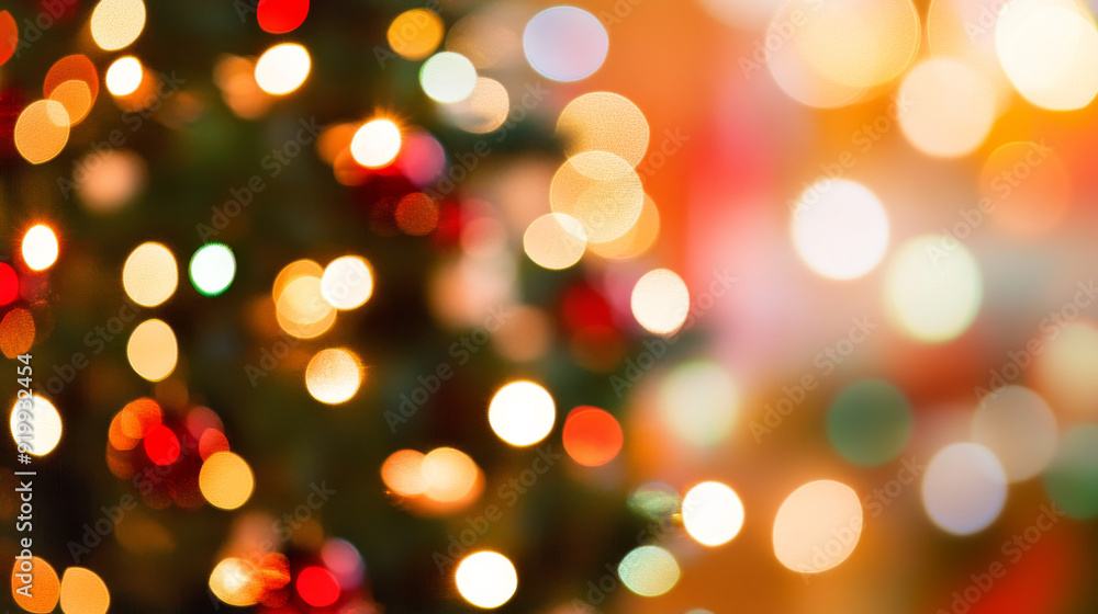 Blurred Christmas tree with twinkling lights in the background. Blurred Christmas tree with twinkling lights in the background.
