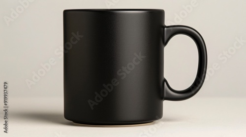 Black Mug on White Background