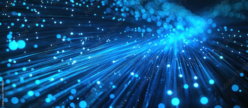 Fototapeta premium Abstract Blue Fiber Optic Light