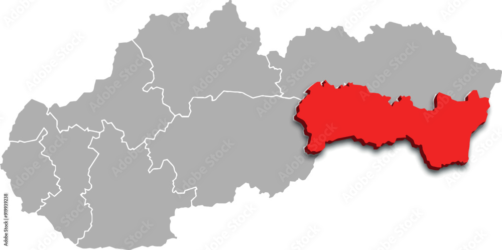 kosice region map ADMINISTRATIVE DIVISIONS of SLOVAKIA 3d isometric map kosice region map ADMINISTRATIVE DIVISIONS of SLOVAKIA 3d isometric map