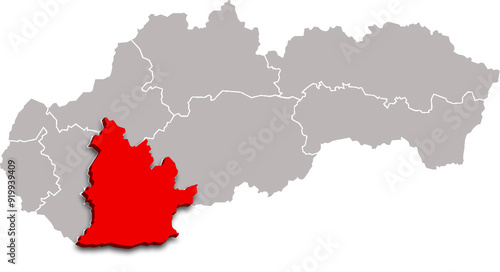 nitra region map ADMINISTRATIVE DIVISIONS of SLOVAKIA 3d isometric map photo