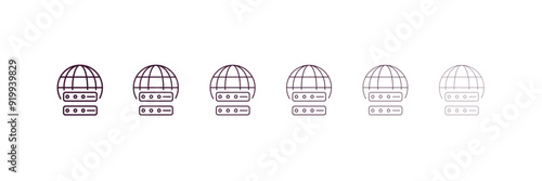 web servers outline icon. Linear vector from technology concept. 6 different line style web servers icon included thin, light, regular, medium, bold, black