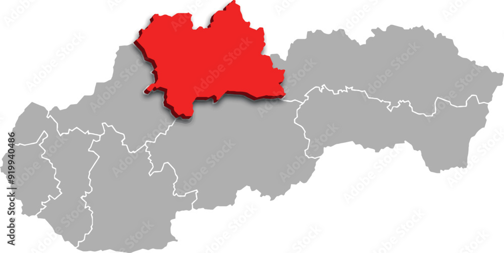 zilina region map ADMINISTRATIVE DIVISIONS of SLOVAKIA 3d isometric map zilina region map ADMINISTRATIVE DIVISIONS of SLOVAKIA 3d isometric map
