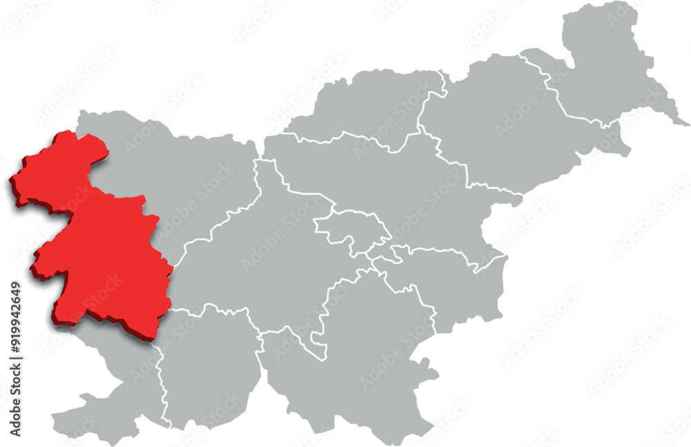 gorizia region map ADMINISTRATIVE DIVISIONS of SLOVENIA 3d isometric map gorizia region map ADMINISTRATIVE DIVISIONS of SLOVENIA 3d isometric map