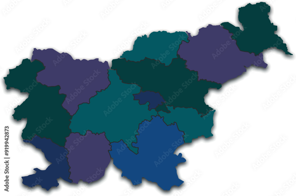 SLOVENIA MAP WITH ITS PROVINCES AND POLITICAL ADMINISTRATIVE DIVISIONS SLOVENIA MAP WITH ITS PROVINCES AND POLITICAL ADMINISTRATIVE DIVISIONS