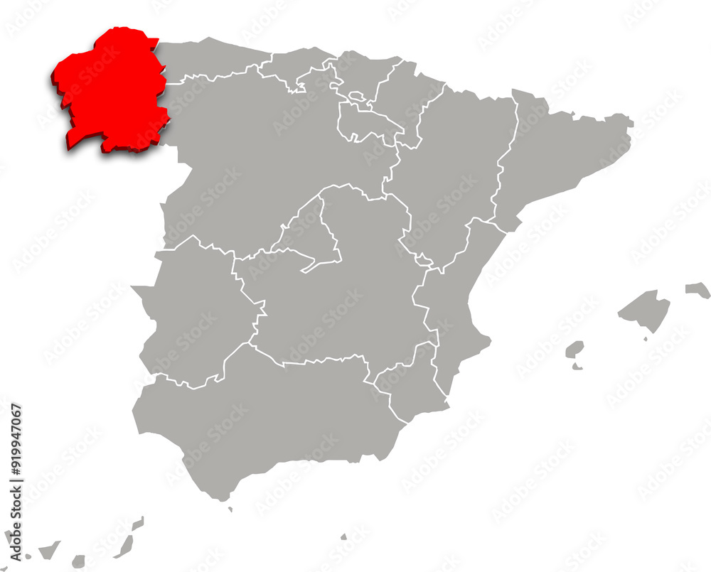 galicia map ADMINISTRATIVE DIVISIONS of SPAIN 3d isometric map galicia map ADMINISTRATIVE DIVISIONS of SPAIN 3d isometric map