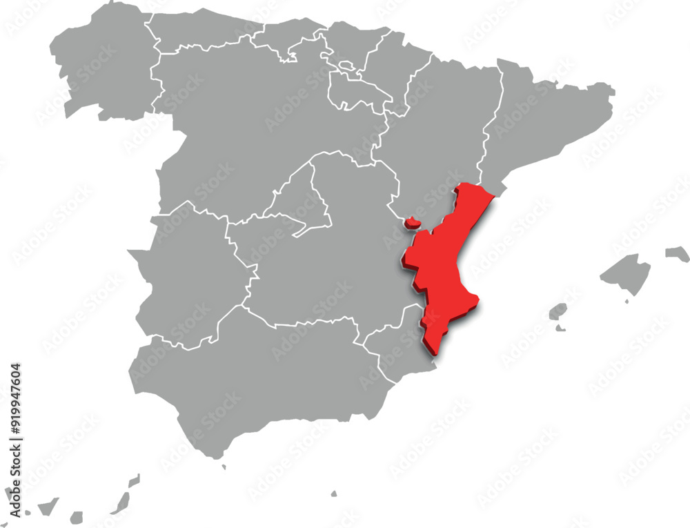 valencia map ADMINISTRATIVE DIVISIONS of SPAIN 3d isometric map valencia map ADMINISTRATIVE DIVISIONS of SPAIN 3d isometric map