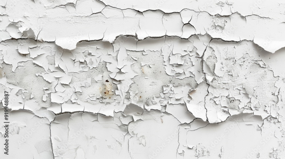 Fototapeta premium Whitewashed Wall with Peeling Paint Texture