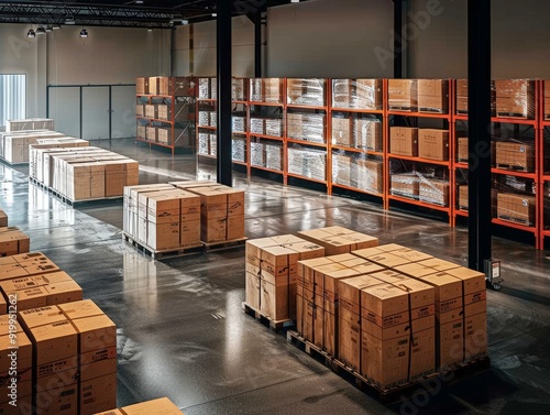 boxes stacked on a distribu...