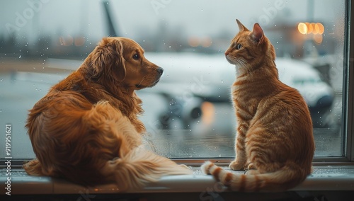 Pets at the airport waiting...